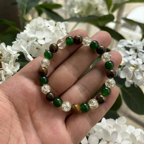 Vintage Boho Prosperity and Abundance Tiger Eye Gemstone Bracelet (SKU #0354) - Picture 4 of 5